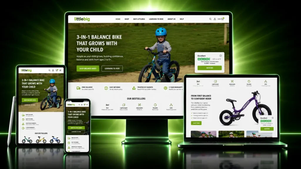 LittleBig Bikes website on a Mac by DGVAS