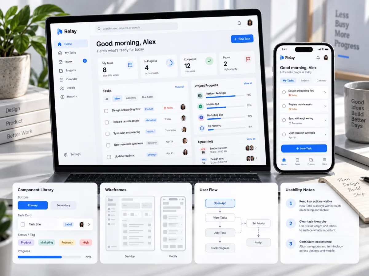 Conceptual ui product illustration, not actual client results