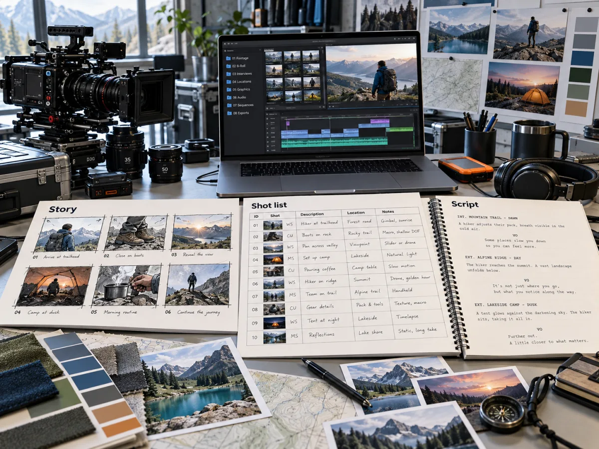 Conceptual video storyboard illustration, not actual client results